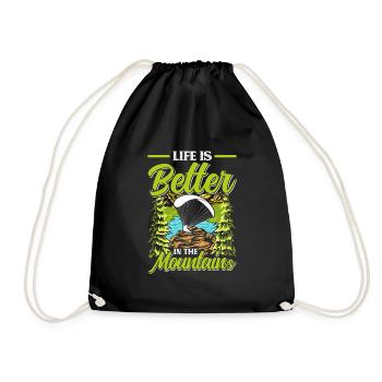 Paraglider Life is Better in the Mountains - Drawstring Bag - black - Front