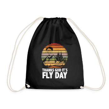 Parapente Dieu merci, c’est le jour de la mouche - Sac de sport léger - noir - Devant