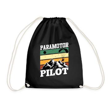 Paramotor Pilot Paraglider Paragliding - Drawstring Bag - black - Front