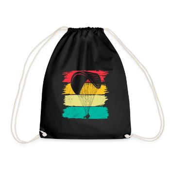 Paragliding Paraglider Shirt Paraglider - Drawstring Bag - black - Front