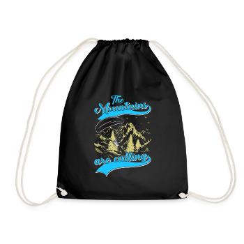 Mountaineering The Mountains are Calling - Drawstring Bag - black - Front