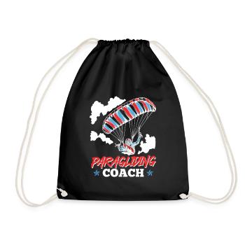 Paragliding Coach Gleitschirmflieger Shirt - Turnbeutel - Schwarz - Vorne