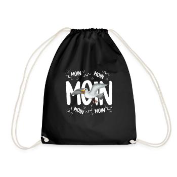 Moin Moin Moin Norddeutschland Shirt Vogelfreund - Drawstring Bag - black - Front