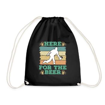 Bowler Here for the Beer Bowling - Drawstring Bag - black - Front