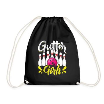 Bowling Damen Gutter Girls Shirt Bowler - Turnbeutel - Schwarz - Vorne