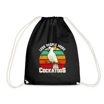 Cacatoès Moins de gens plus Cacatoès Cacatoès Oiseau - Sac de sport léger - noir - Devant