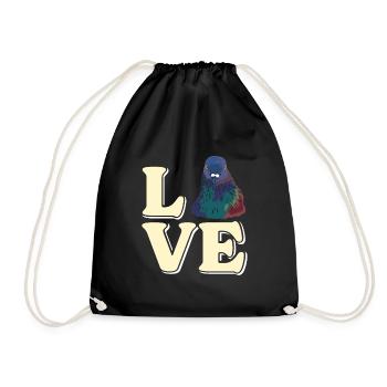 LOVE Tauben I Freaking Love Pigeons Tauben Shirt - Drawstring Bag - black - Front