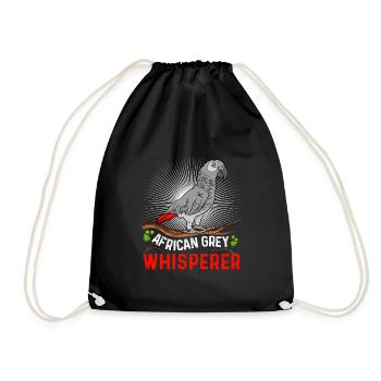 African Grey Whisperer Grey Parrot Whisperer - Drawstring Bag - black - Front