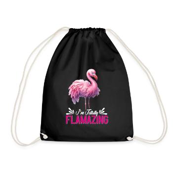 Flamingo Women I ́m totally Flamazing Flamingos - Drawstring Bag - black - Front