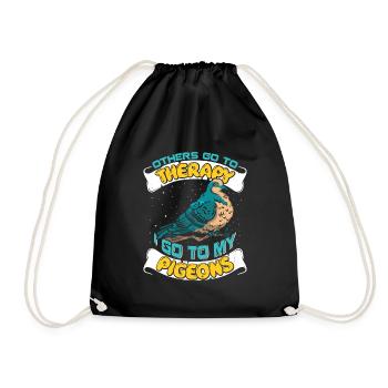 Pigeon Keeper Others Go to Therapy I Go to Pigeons - Drawstring Bag - black - Front