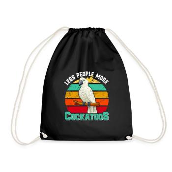 Cacatoès Moins de gens plus Cacatoès Cacatoès Oiseau - Sac de sport léger - noir - Devant