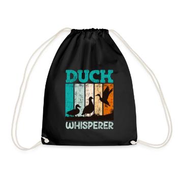 Ducks, Whisperers, Duck Keepers, Duck Lovers - Drawstring Bag - black - Front