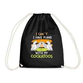 Cockatoo Perroquet J’ai des projets avec mes cacatoès - Sac de sport léger - noir - Devant