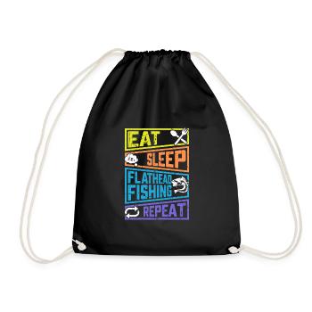Nourriture Sommeil Pêche à tête plate Pêche répétée - Sac de sport léger - noir - Devant