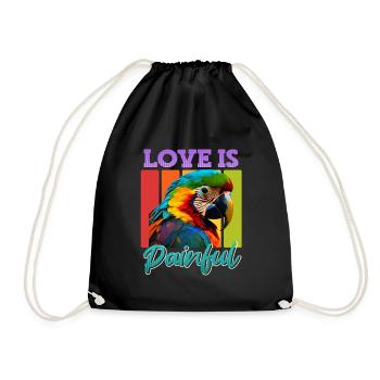 L’amour fait mal à l’ara Détenteur de perroquet Possession d’oiseau - Sac de sport léger - noir - Devant