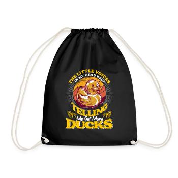 Duck Lover Get More Ducks Duck Keeper - Drawstring Bag - black - Front