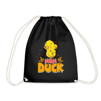 Mom Duck Duck Duck Holder Duck Lover Ladies - Drawstring Bag - black - Front