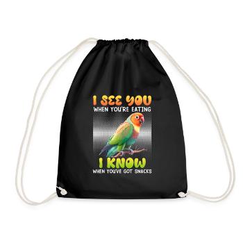 Lovebirds I see you Lovebirds Bird Ownership - Drawstring Bag - black - Front