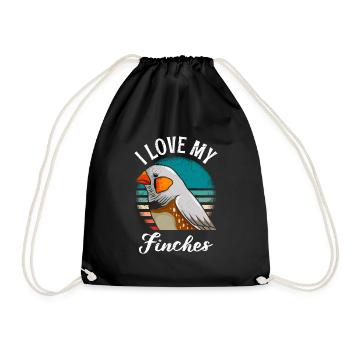 J’aime mes pinsons, les amoureux des oiseaux, la propriété d’oiseaux - Sac de sport léger - noir - Devant