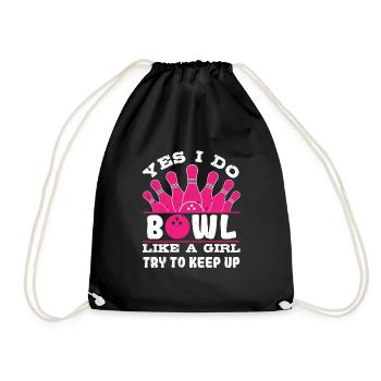 Bowlingspieler I do Bowl like a Girl Bowling Damen - Turnbeutel - Schwarz - Vorne