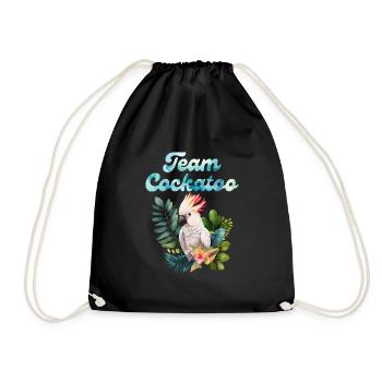Kakadu Team Cockatoo Bird Lover Parrot Holder - Drawstring Bag - black - Front