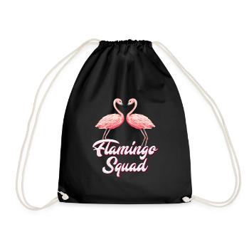 Flamingo Squad Jungesellinnenabschied Frauen - Turnbeutel - Schwarz - Vorne