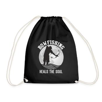 Bowfishing Heals the Soul Bogenfischen - Turnbeutel - Schwarz - Vorne