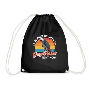 Perroquets Je préfère être avec mon perroquet gris - Sac de sport léger - noir - Devant