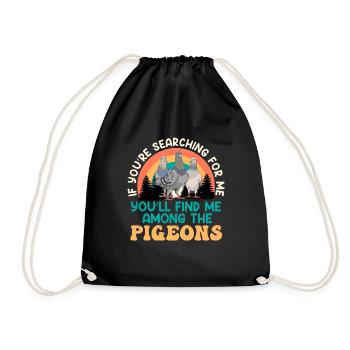 Si vous me cherchez, je suis avec des pigeons - Sac de sport léger - noir - Devant