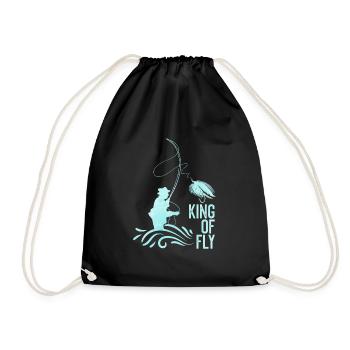Fly Angler King of Fly fishing Fly Fishing - Drawstring Bag - black - Front