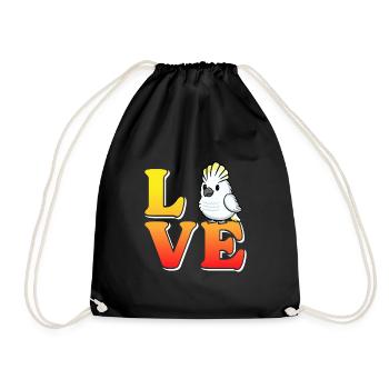 LOVE Cacatoès Perroquet Fan Kakaduu Oiseau Amoureux - Sac de sport léger - noir - Devant