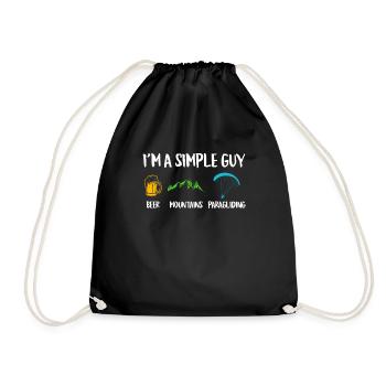 Chemise de parapente Je suis un gars simple Bergsport - Sac de sport léger - noir - Devant