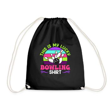Bowling Player This is my Lucky Bowling Shirt - Drawstring Bag - black - Front