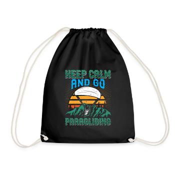 Gleitschirmfliegen Keep Calm Go Paragliding - Drawstring Bag - black - Front