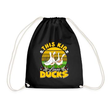 Chemise pour enfants Duck Lover Ce gamin aime les canards - Sac de sport léger - noir - Devant
