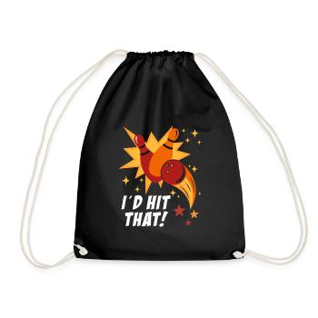 Bowlingspieler I´d Hit That! Bowlingbahn Bowling - Turnbeutel - Schwarz - Vorne