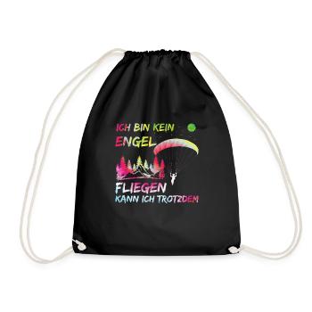 Paragliding Frauen Bin kein Engel Fliegen kann Ich - Turnbeutel - Schwarz - Vorne