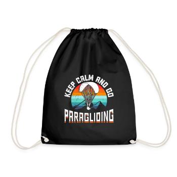 Gleitschirmfliegen Keep Calm and go Paragliding - Drawstring Bag - black - Front