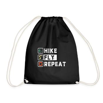 Hike Fly Repeat Mountaineering Paragliding - Drawstring Bag - black - Front