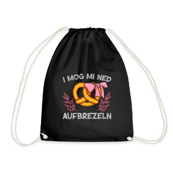Bayerische Brezeln I Mog mi Ned Aufbrezeln Frauen - Turnbeutel - Schwarz - Vorne