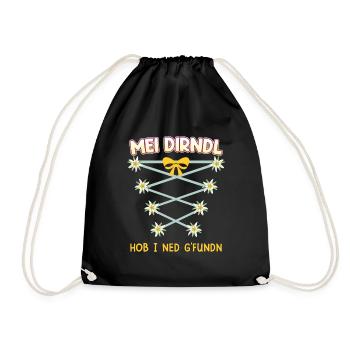 Mein Dirndl hob I ned Gfunden Shirt - Turnbeutel - Schwarz - Vorne
