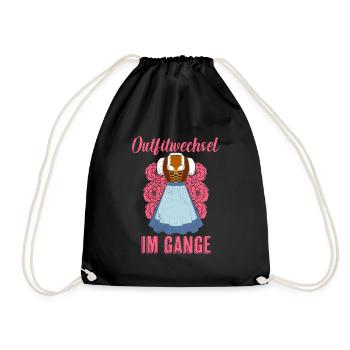 im Gange Dirndl Damen Bierfans - Turnbeutel - Schwarz - Vorne
