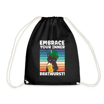 Allemagne Fan de bière Montrez votre saucisse intérieure - Sac de sport léger - noir - Devant