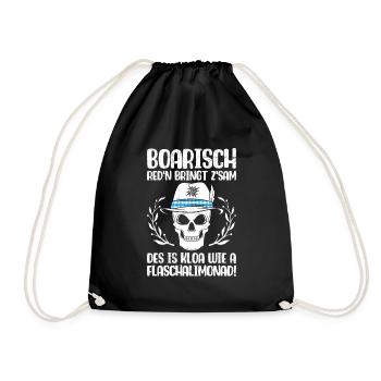 Boarisch Red'n brings z'Bavarian speaking - Drawstring Bag - black - Front