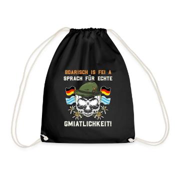 Boarisch is fei a Sprach für Echte Gmiatlichkeit - Drawstring Bag - black - Front