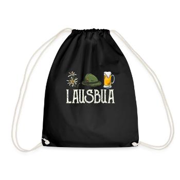 Lausbua Bayern Shirt Männer Bayerisches Shirt - Turnbeutel - Schwarz - Vorne