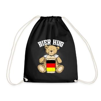 Bière Hug Allemagne Amateur de bière Ours en peluche - Sac de sport léger - noir - Devant
