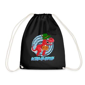 Oktobasaurus Rex Dinosaur Pretzel - Drawstring Bag - black - Front