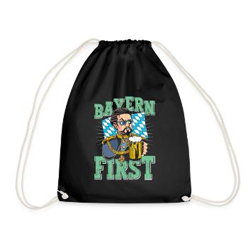 Bavaria First King Ludwig Bavarian Blue White - Drawstring Bag - black - Front