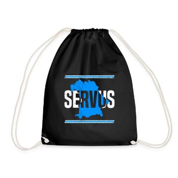 Bayerisch Servus Freistaat Bayern Blau Weiß - Drawstring Bag - black - Front